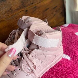 Fila Pink High-Top Sneakers with Velcro Strap